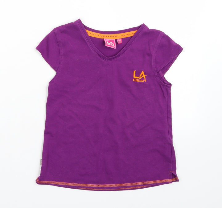 LA Gear Girls Purple   Basic T-Shirt Size 7-8 Years