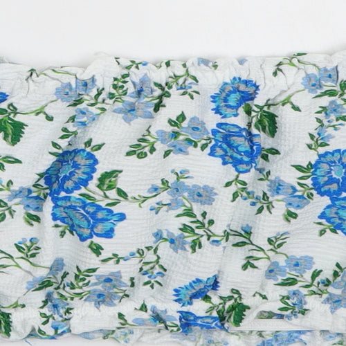 Topshop Womens White Floral  Cropped Tank Size 8