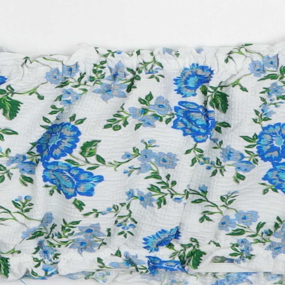 Topshop Womens White Floral  Cropped Tank Size 8