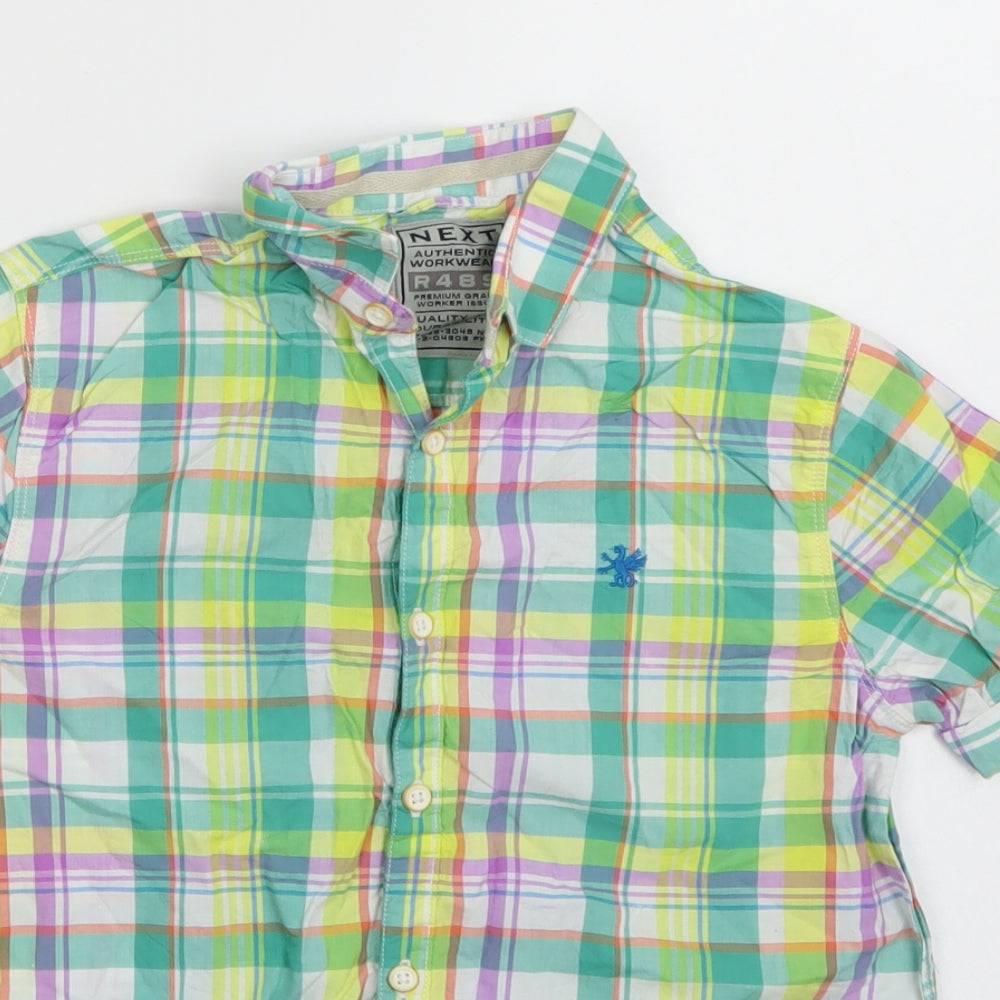 NEXT Boys Multicoloured Check  Basic Button-Up Size 9 Years