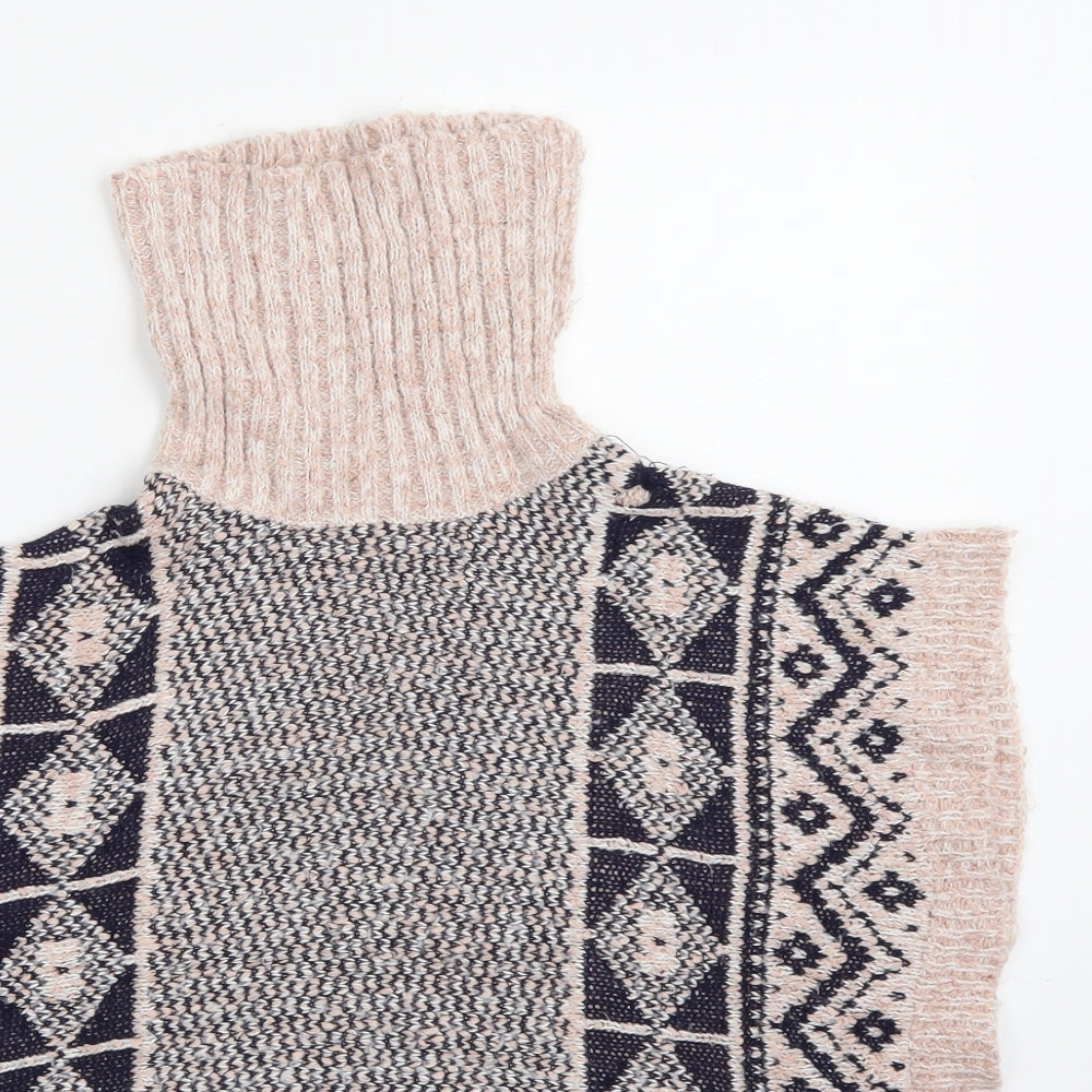 Matalan Womens Pink Geometric Knit Pullover Jumper Size 8