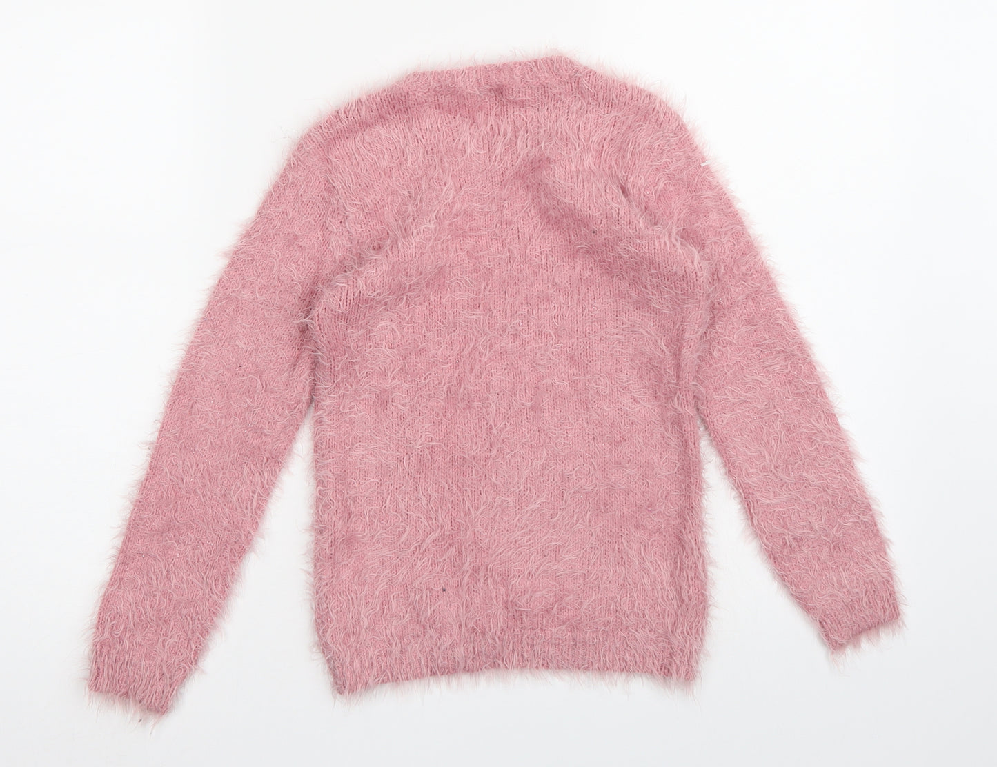 F&F Girls Pink  Knit Pullover Jumper Size 9-10 Years