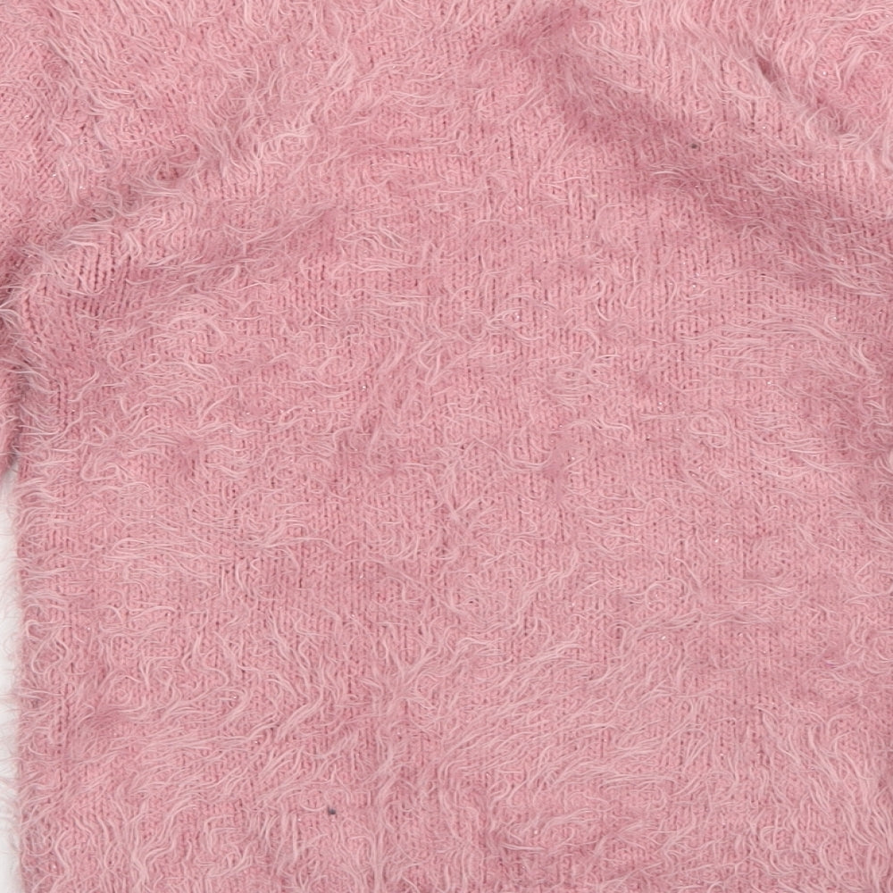 F&F Girls Pink  Knit Pullover Jumper Size 9-10 Years