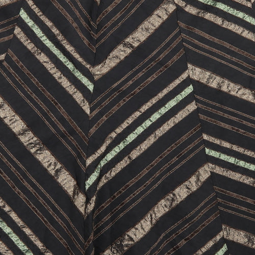 Preworn Womens Brown Striped  A-Line Skirt Size 38 in