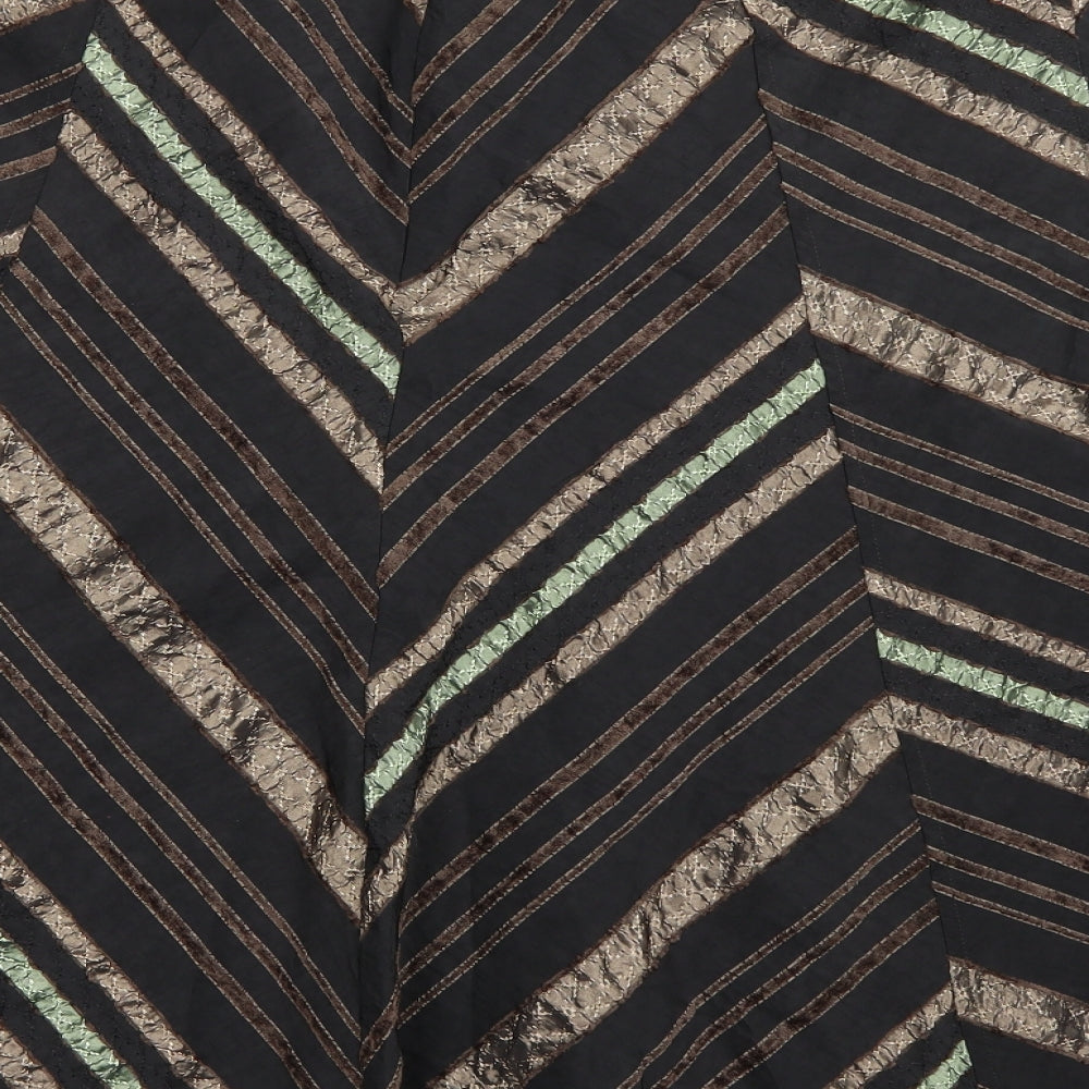 Preworn Womens Brown Striped  A-Line Skirt Size 38 in
