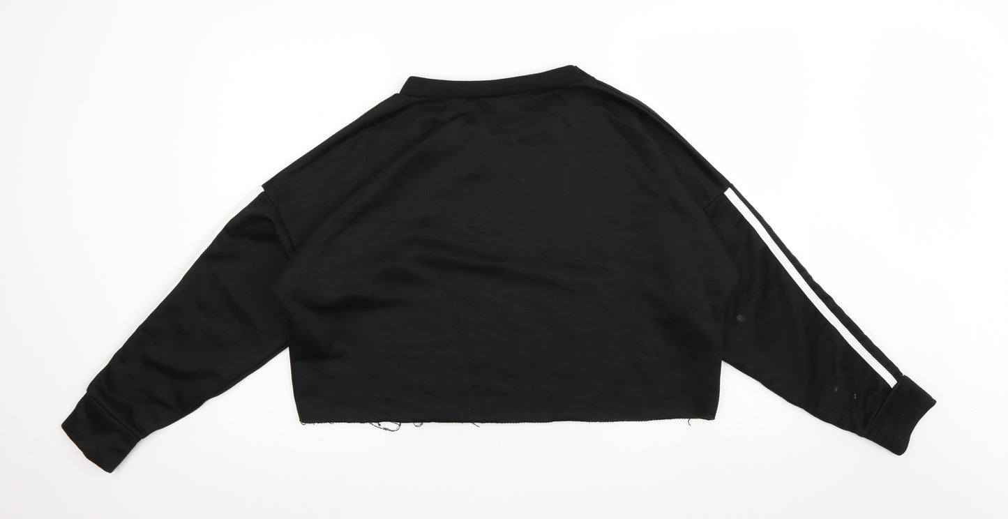 Boohoo Womens Black  Jersey Pullover Sweatshirt Size 16