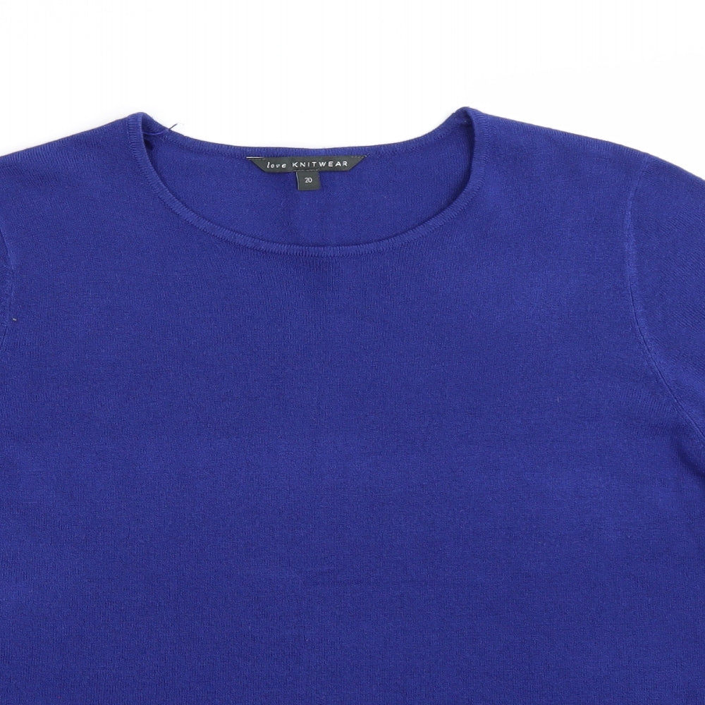 Bonmarché Womens Blue  Knit Pullover Jumper Size 20