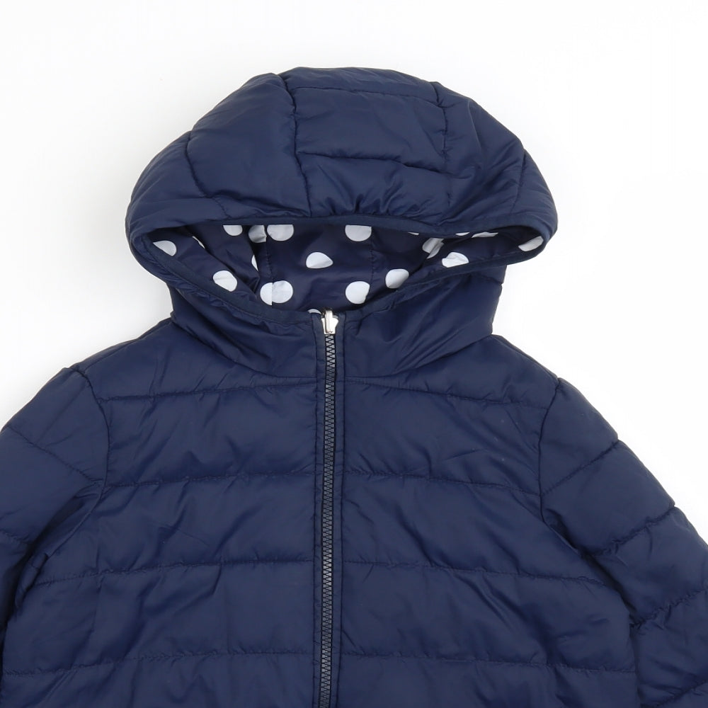 Preworn Girls Blue   Quilted Coat Size 7-8 Years