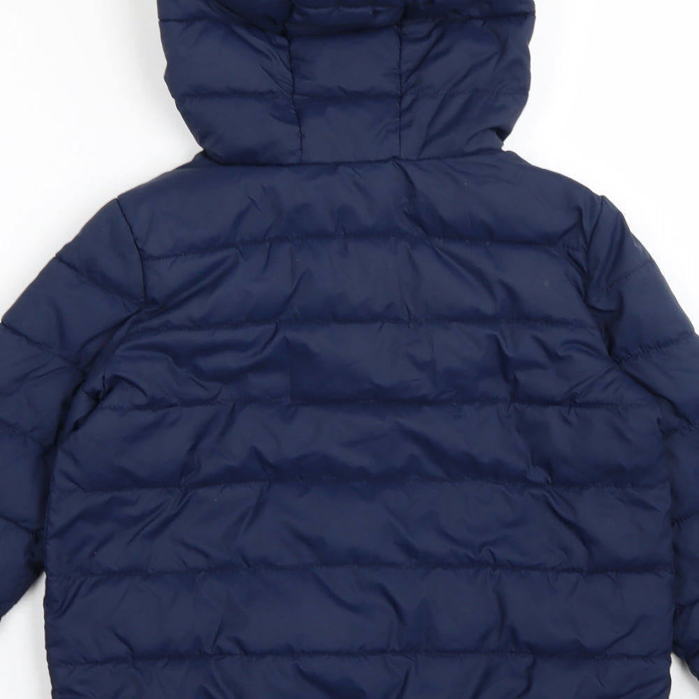 Preworn Girls Blue   Quilted Coat Size 7-8 Years