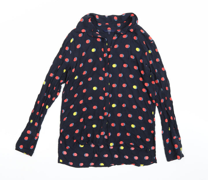 NEXT Womens Blue Polka Dot Basic Blouse Size 12
