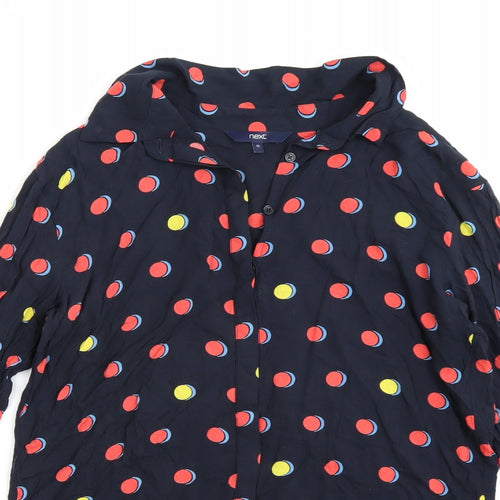 NEXT Womens Blue Polka Dot  Basic Blouse Size 12