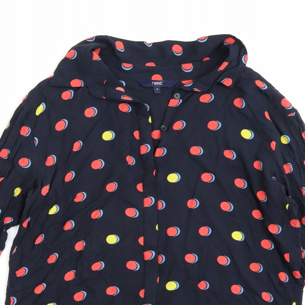 NEXT Womens Blue Polka Dot  Basic Blouse Size 12