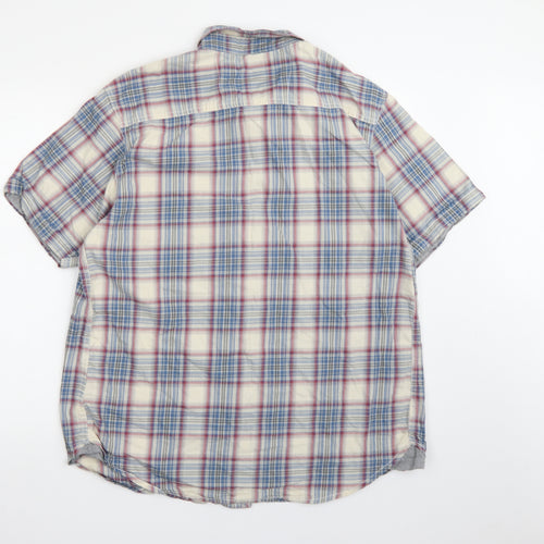 Boston crew Womens Blue Check  Basic Button-Up Size XL
