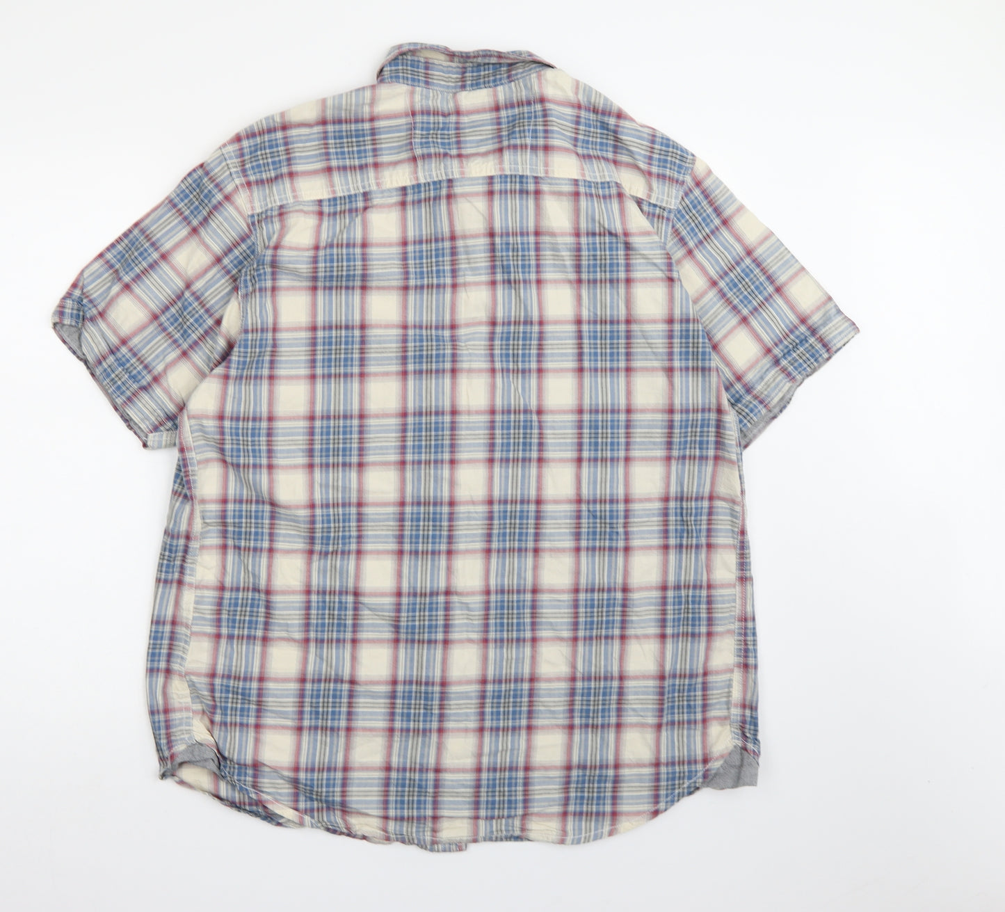 Boston crew Womens Blue Check  Basic Button-Up Size XL