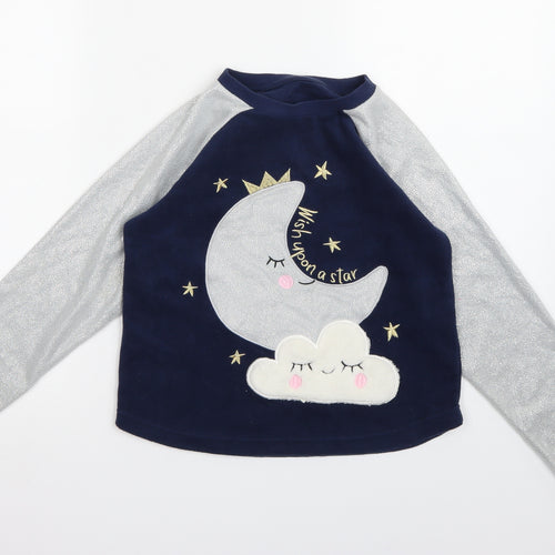 Matalan Girls Blue  Fleece Top Pyjama Top Size 10 Years