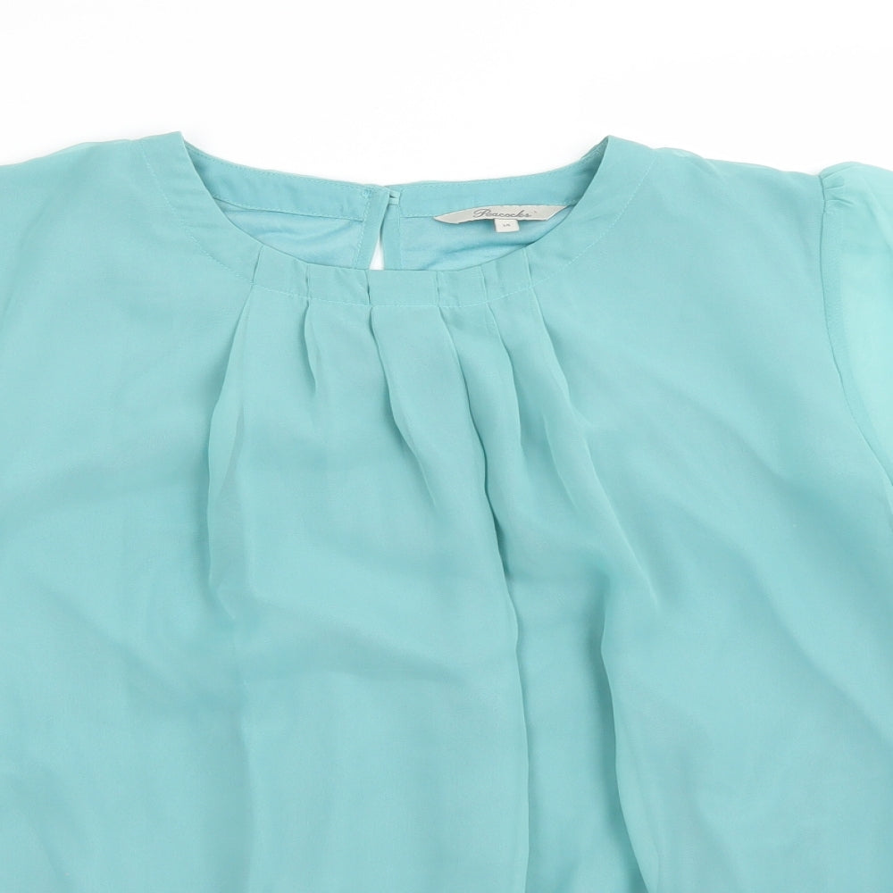 Peacocks Womens Blue  Chiffon Basic Blouse Size 14