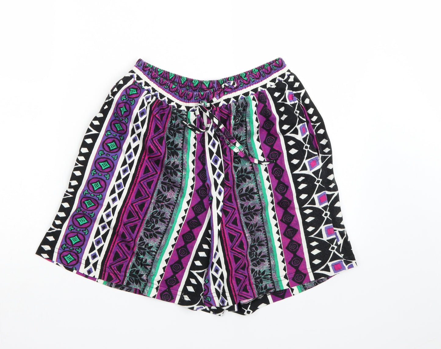 BHS Womens Purple Geometric  Hot Pants Shorts Size S