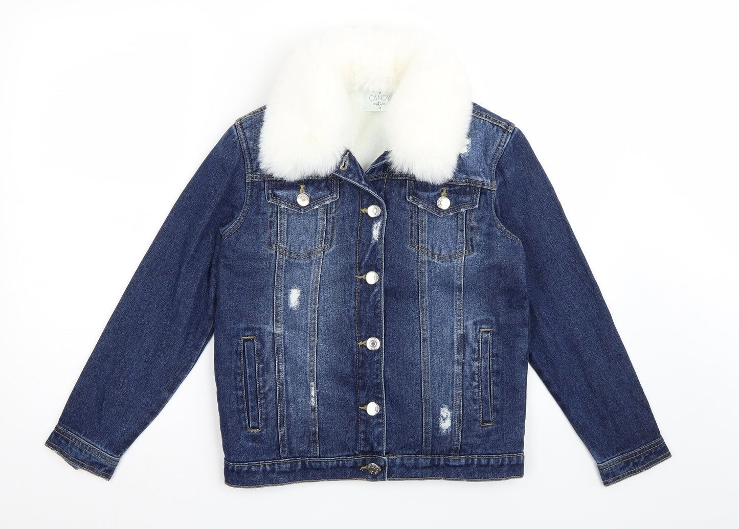 Candy Couture Girls Blue  Denim Jacket  Size 12 Years