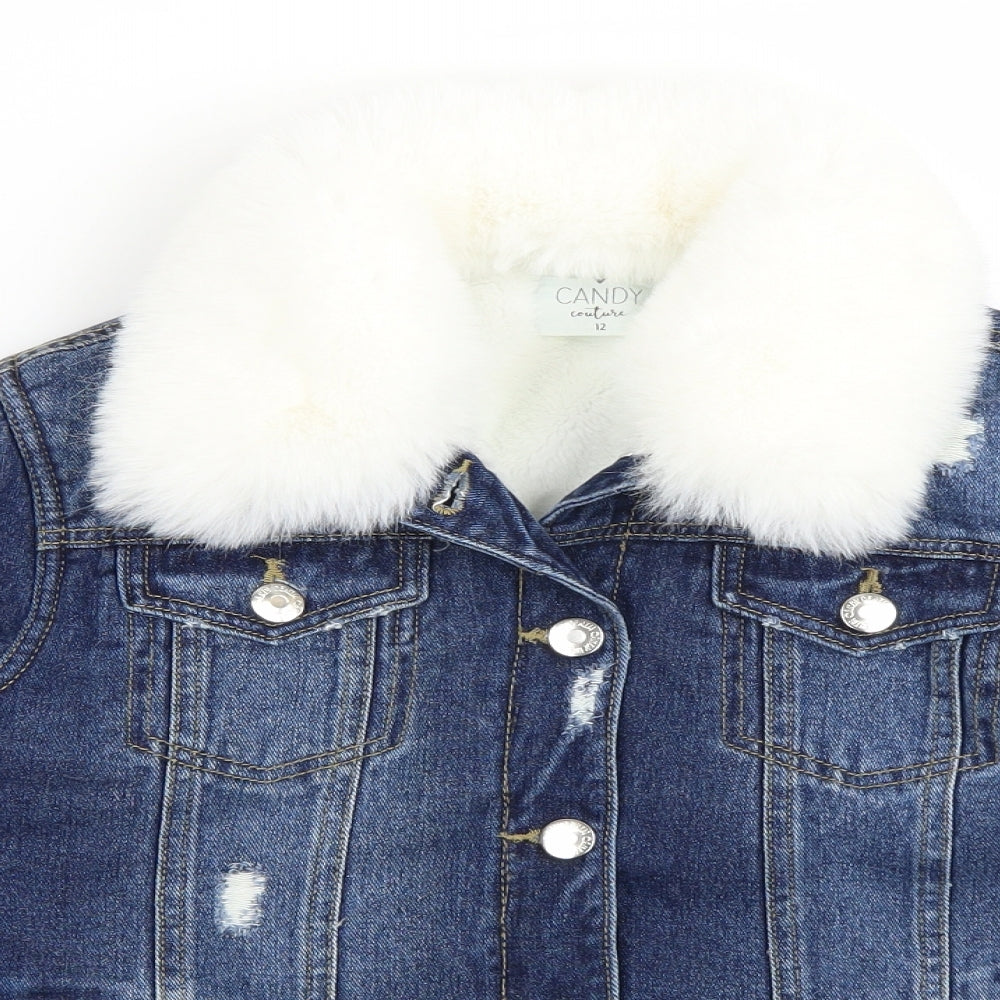 Candy Couture Girls Blue  Denim Jacket  Size 12 Years