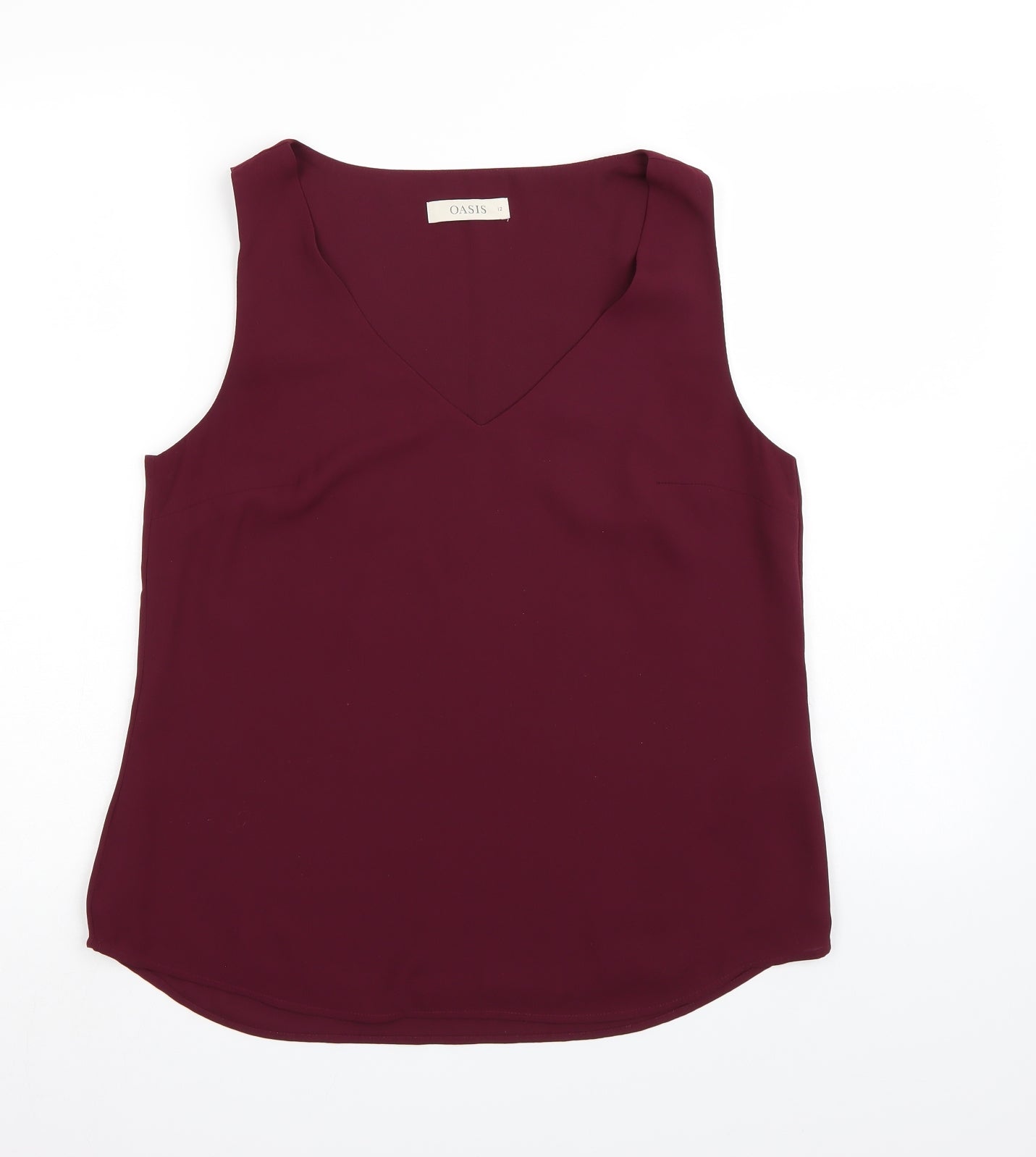 Oasis Womens Purple  Chiffon Basic Tank Size 12