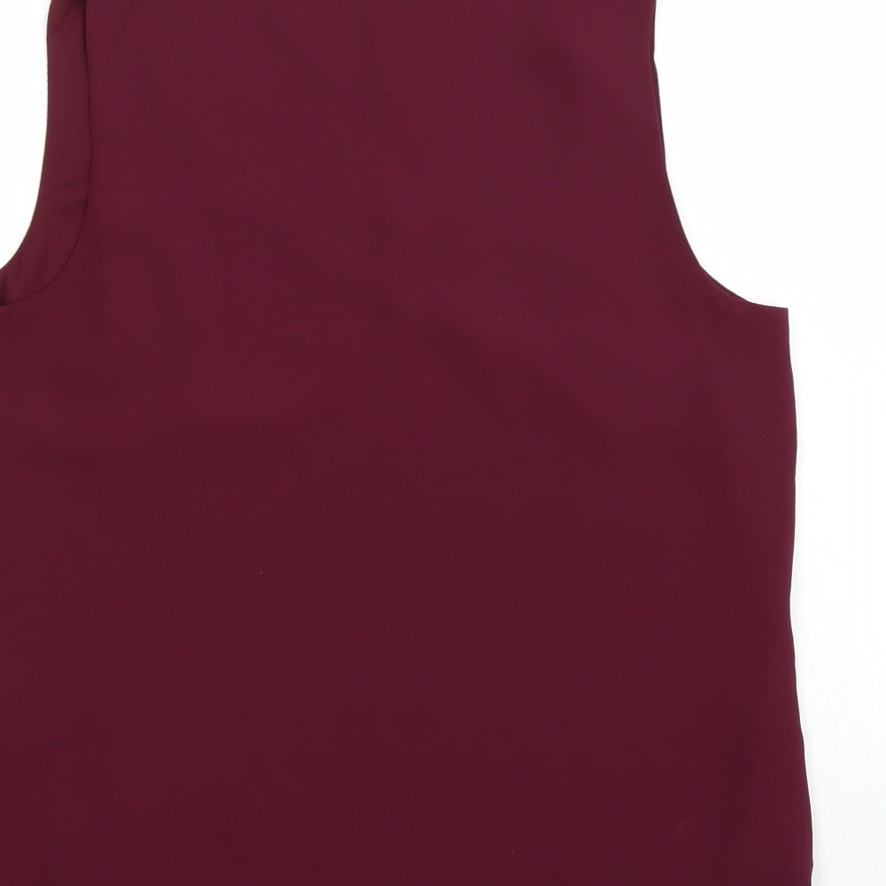 Oasis Womens Purple  Chiffon Basic Tank Size 12