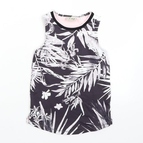 NEXT Girls Grey Floral  Basic Tank Size 7 Years