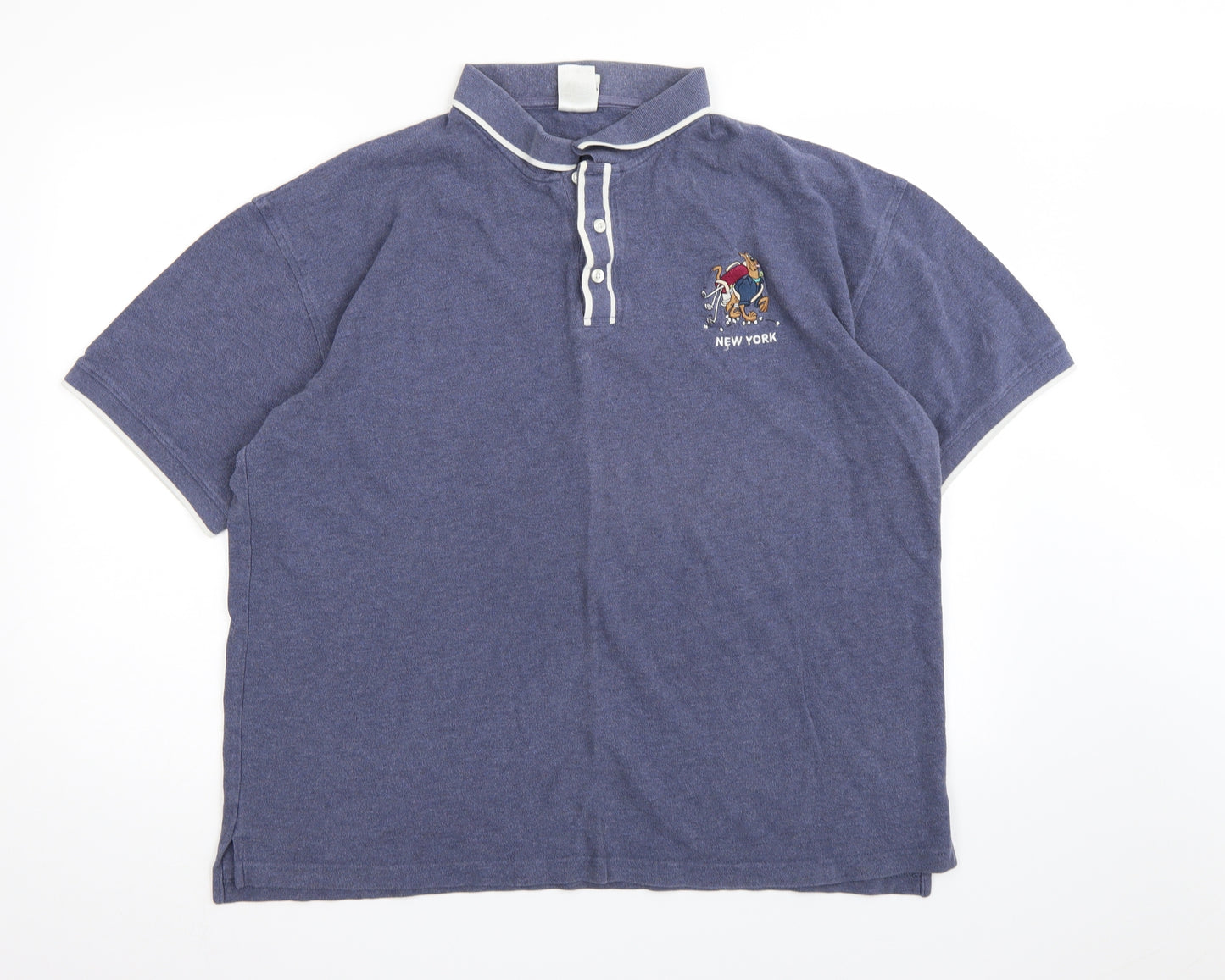 Warner Bros. Mens Blue    Polo Size XL  - Scooby Doo