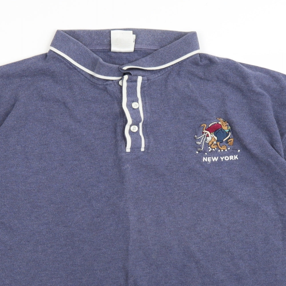 Warner Bros. Mens Blue    Polo Size XL  - Scooby Doo