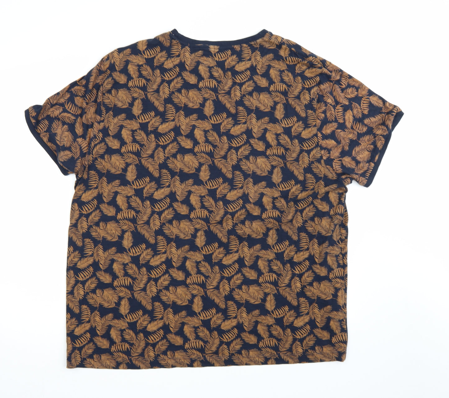 Easy Womens Blue Floral  Basic T-Shirt Size 3XL