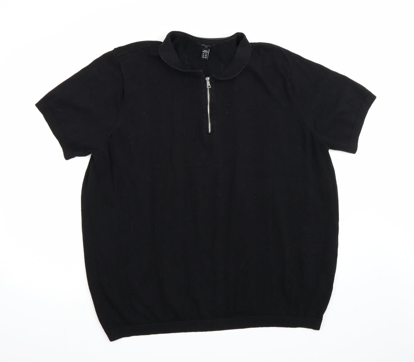 New Look Mens Black  Knit Pullover Jumper Size 4XL