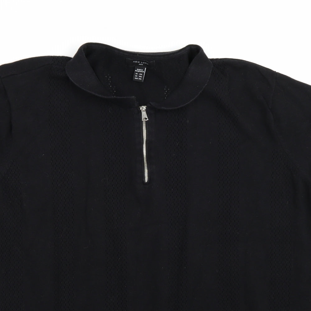 New Look Mens Black  Knit Pullover Jumper Size 4XL
