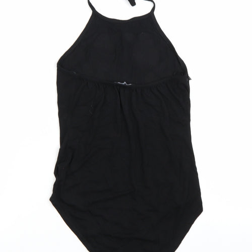 Select Womens Black Floral  Bodysuit One-Piece Size 12