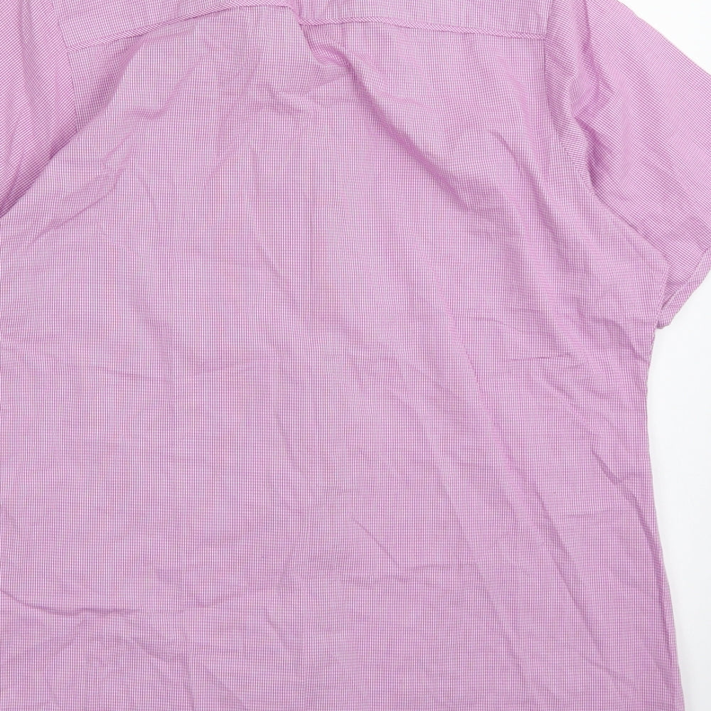 Savile Row Womens Purple Check  Basic Blouse Size 16