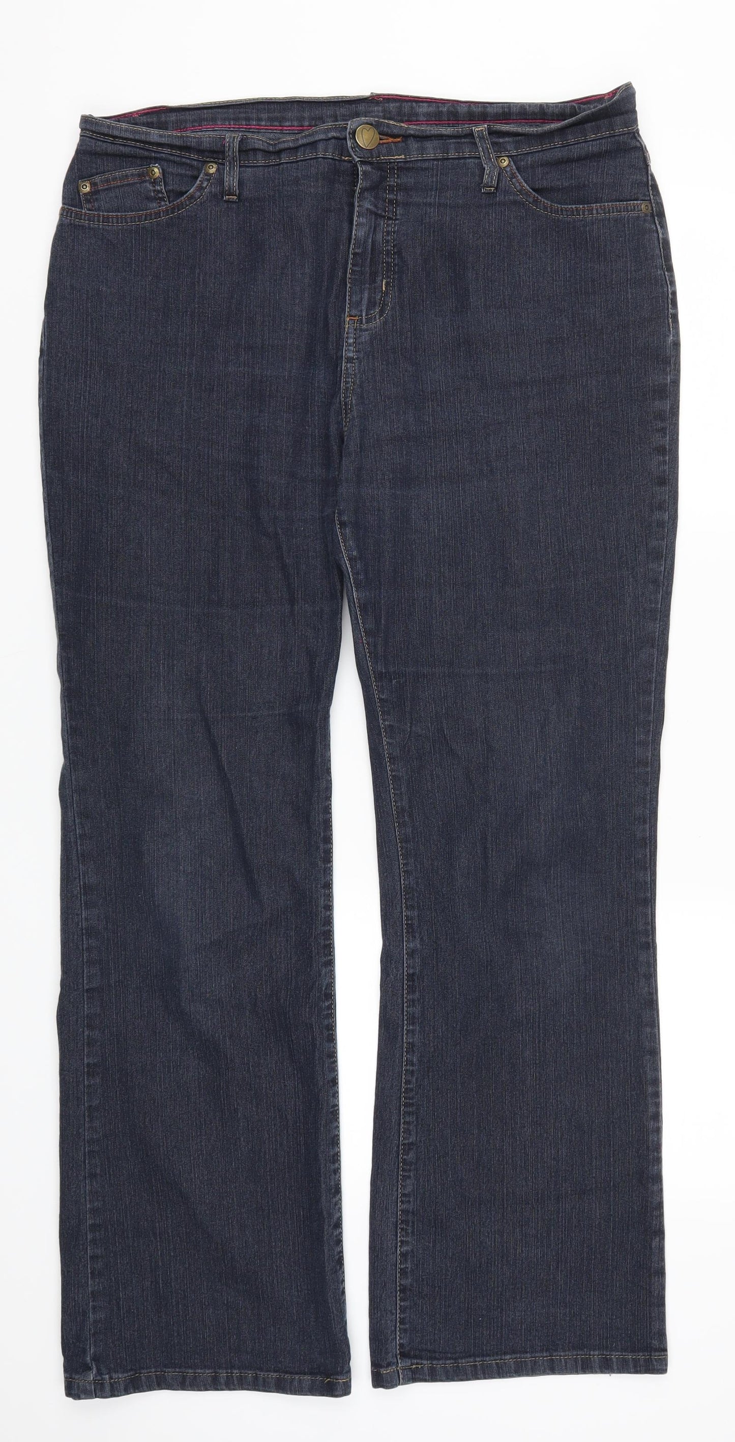 Per Una Womens Blue  Denim Straight Jeans Size 16 L29.5 in