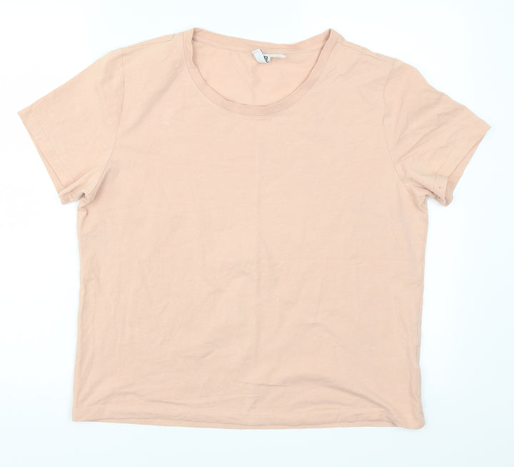 H&M Womens Pink Basic T-Shirt Size L