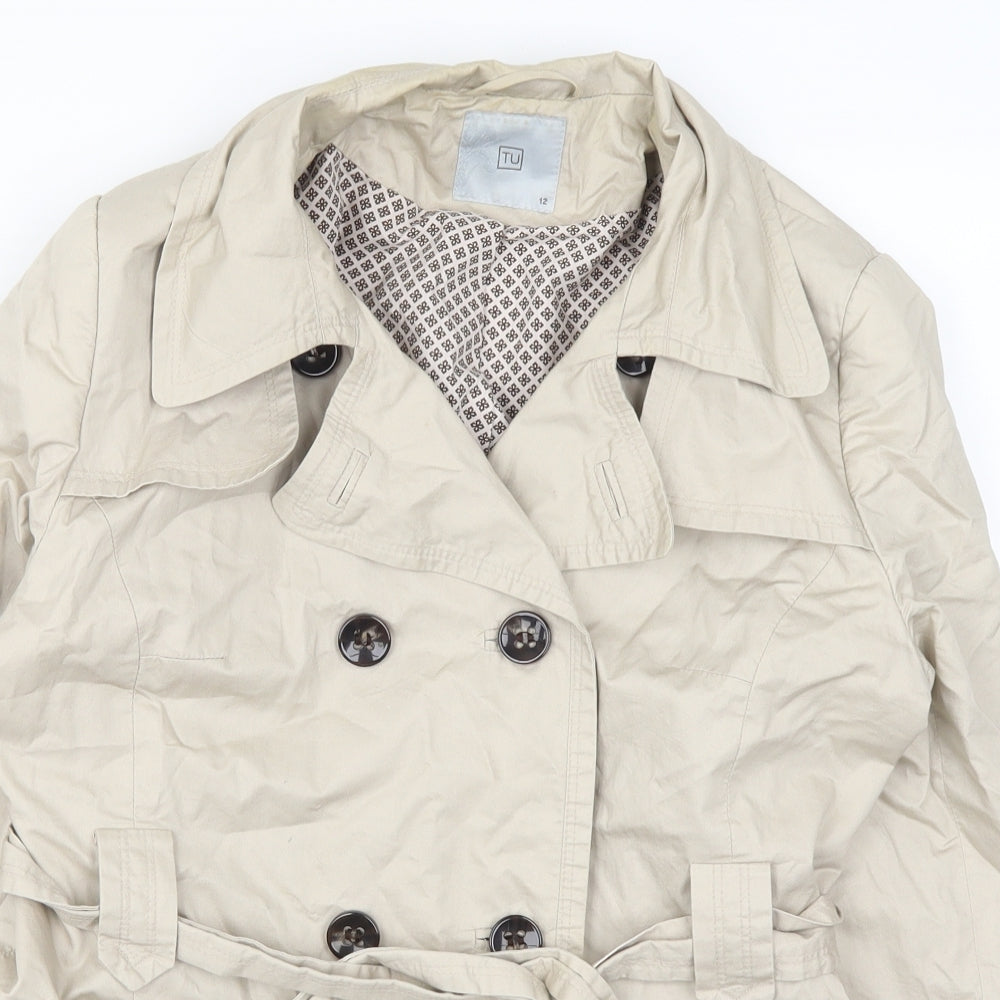 TU Womens Beige   Trench Coat Coat Size 12