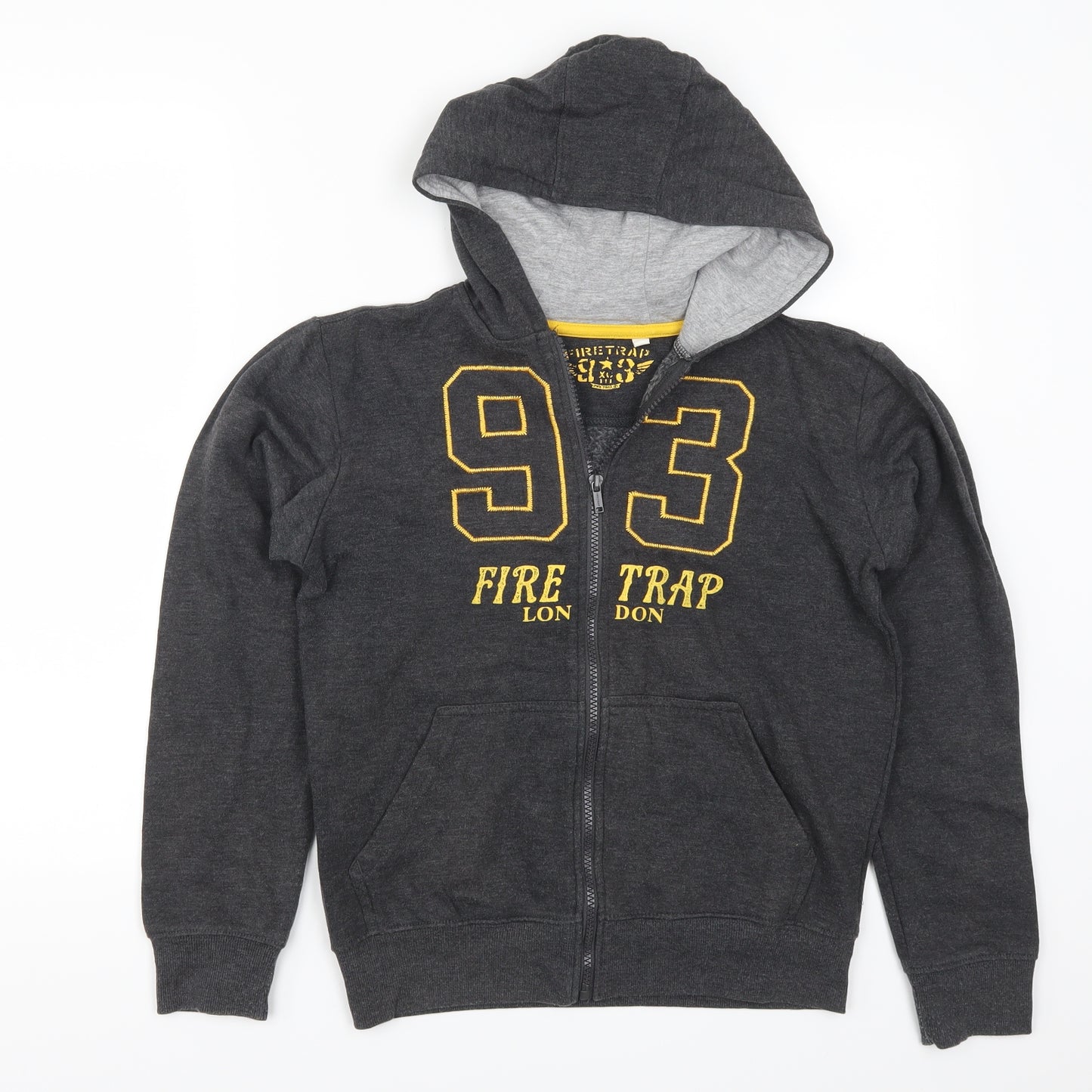 Firetrap Boys Grey   Full Zip Hoodie Size 12-13 Years  - 93 Firetrap