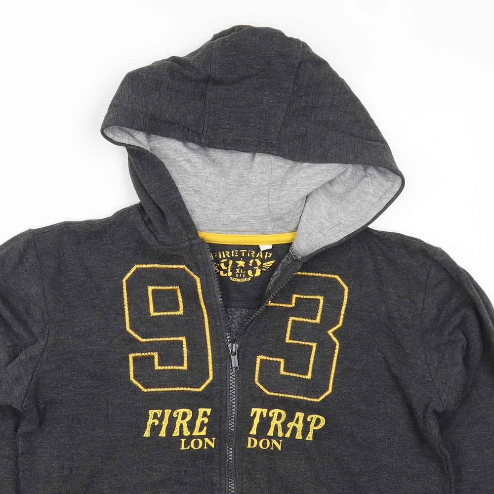 Firetrap Boys Grey   Full Zip Hoodie Size 12-13 Years  - 93 Firetrap
