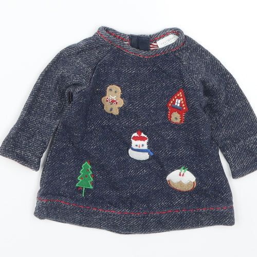 NEXT Baby Blue   Pullover Jumper Size 0-3 Months  - Christmas Prints