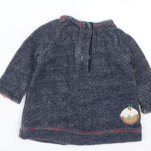 NEXT Baby Blue   Pullover Jumper Size 0-3 Months  - Christmas Prints