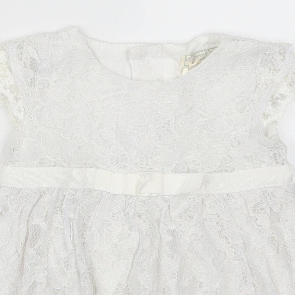 Bambino Piccalo Girls Red  Lace Skater Dress  Size 6-9 Months