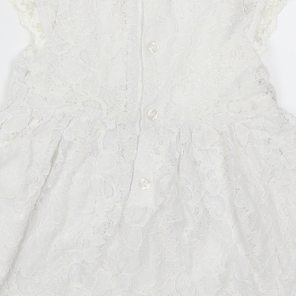 Bambino Piccalo Girls Red  Lace Skater Dress  Size 6-9 Months