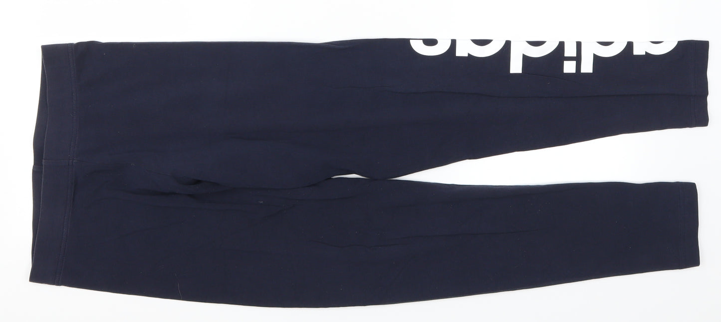 adidas Womens Blue   Track Pants Leggings Size 8 L26 in - Adidas
