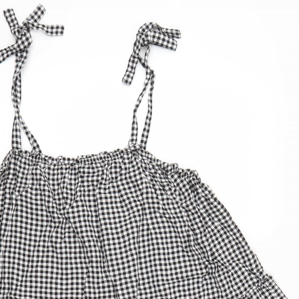 George Womens Grey Check  Basic Tank Size 18  - Gingham