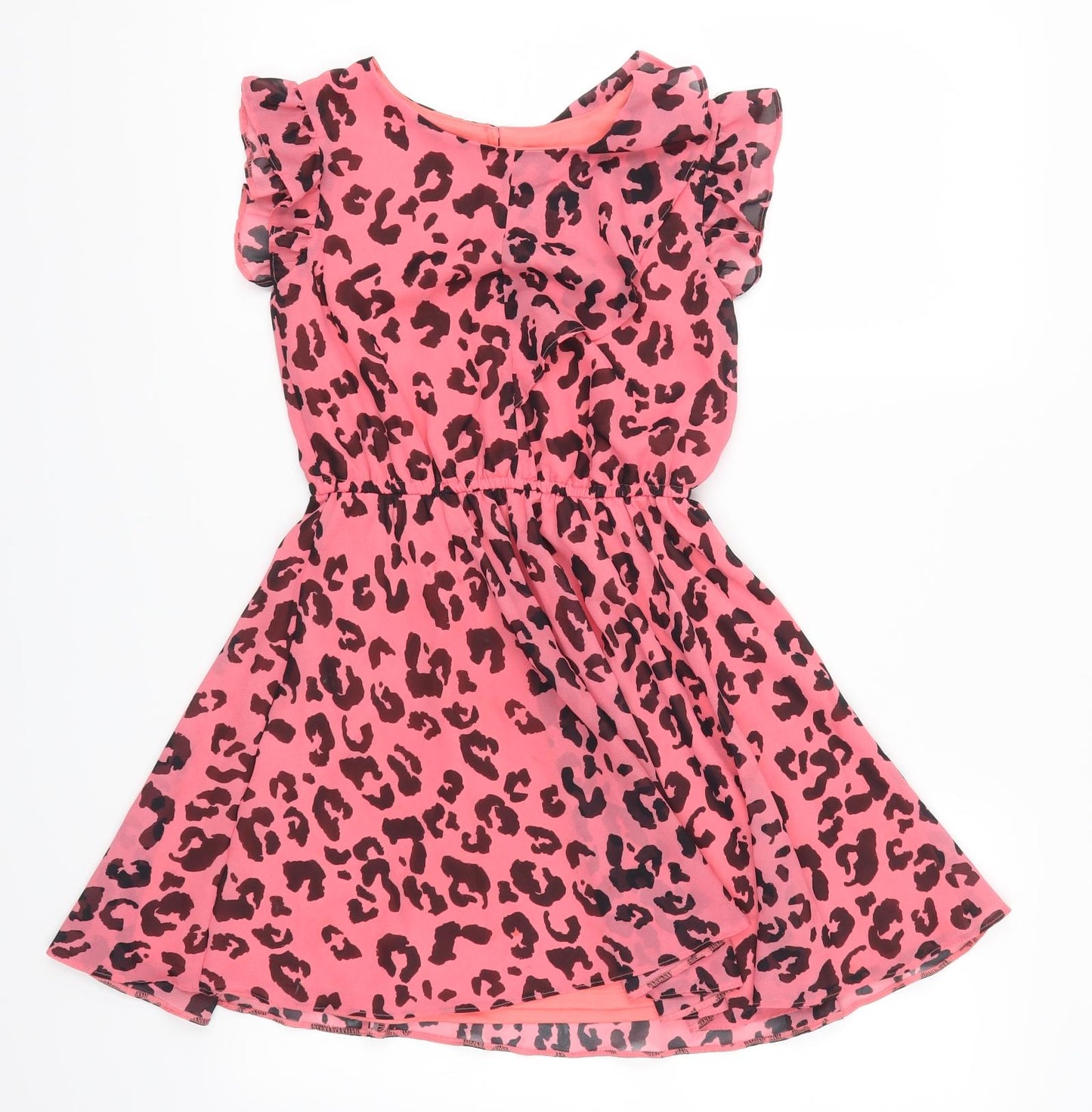 TU Girls Pink Animal Print  Skater Dress  Size 9 Years