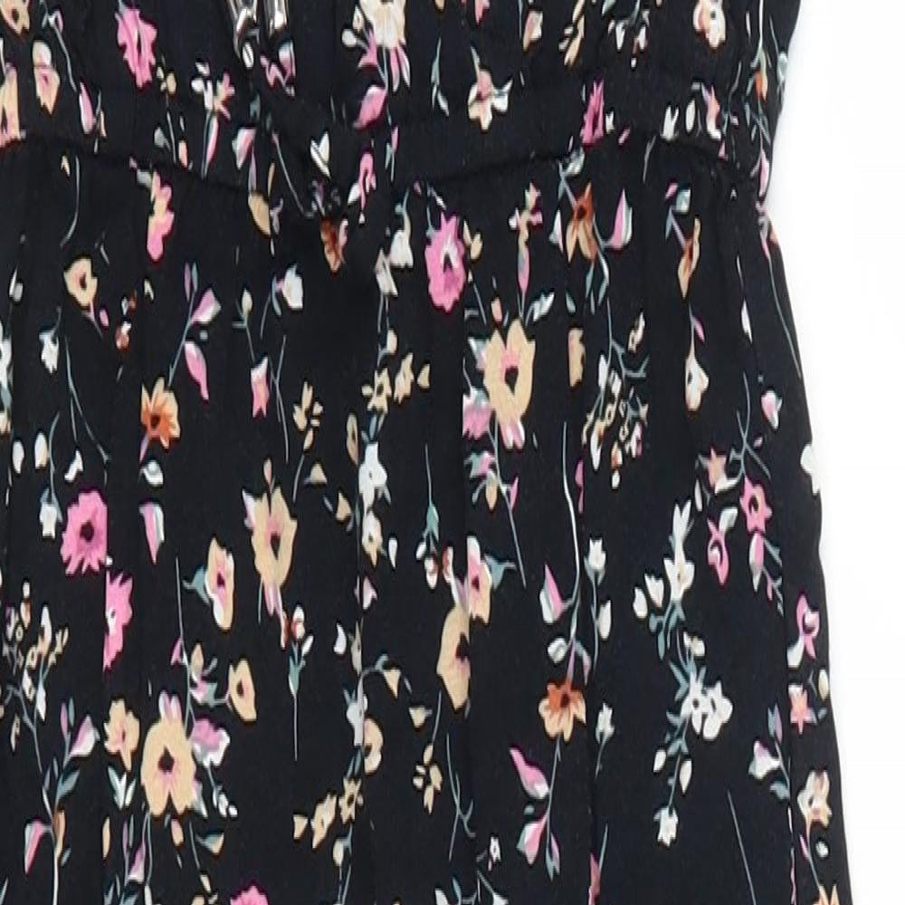 Primark Girls Black Floral  Jumpsuit One-Piece Size 8-9 Years