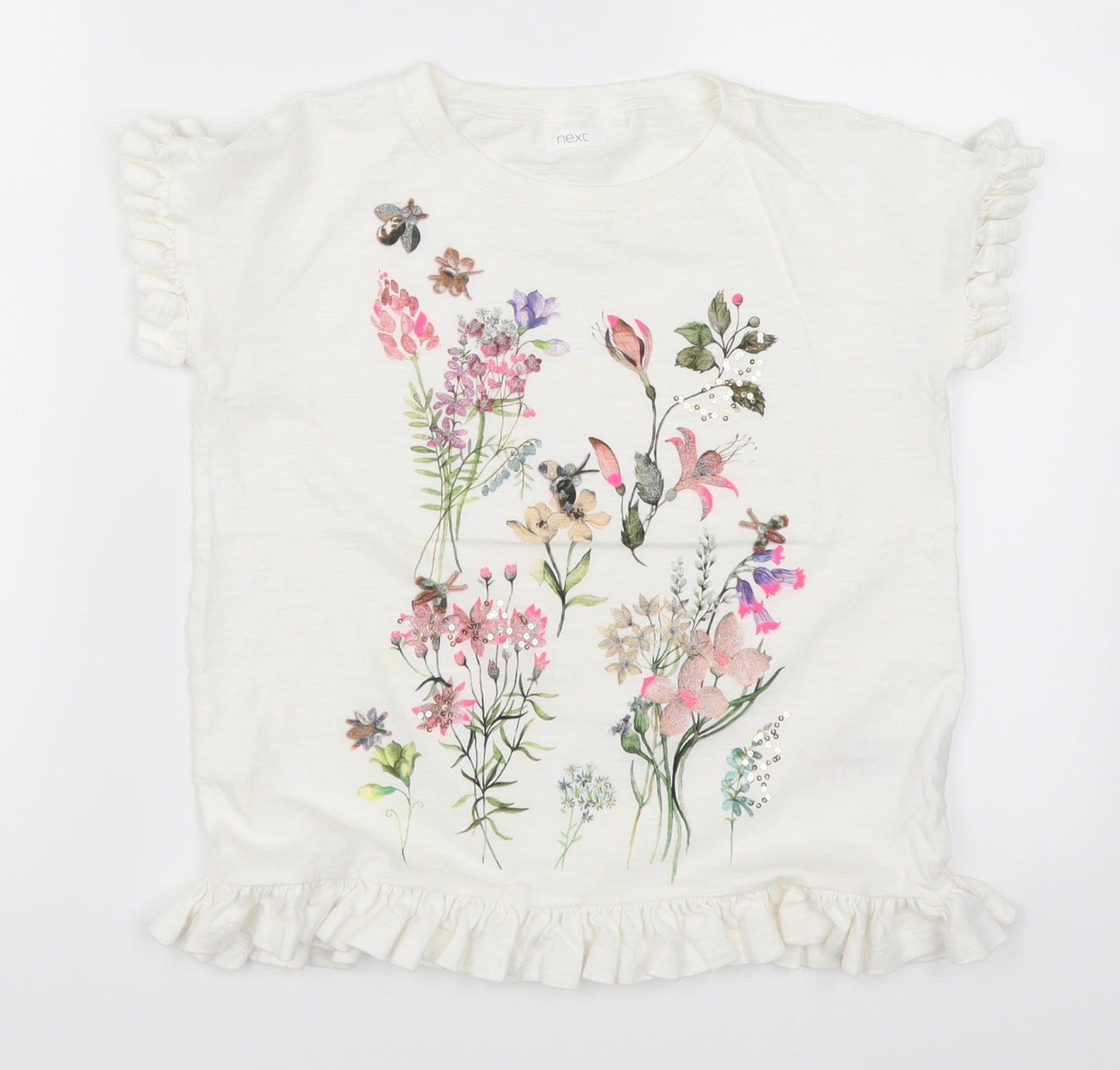 NEXT Girls White   Basic T-Shirt Size 9 Years