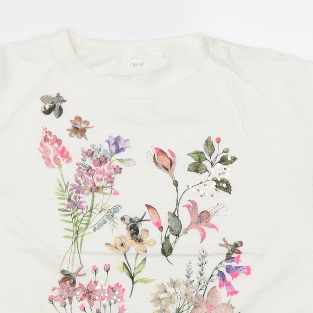 NEXT Girls White   Basic T-Shirt Size 9 Years