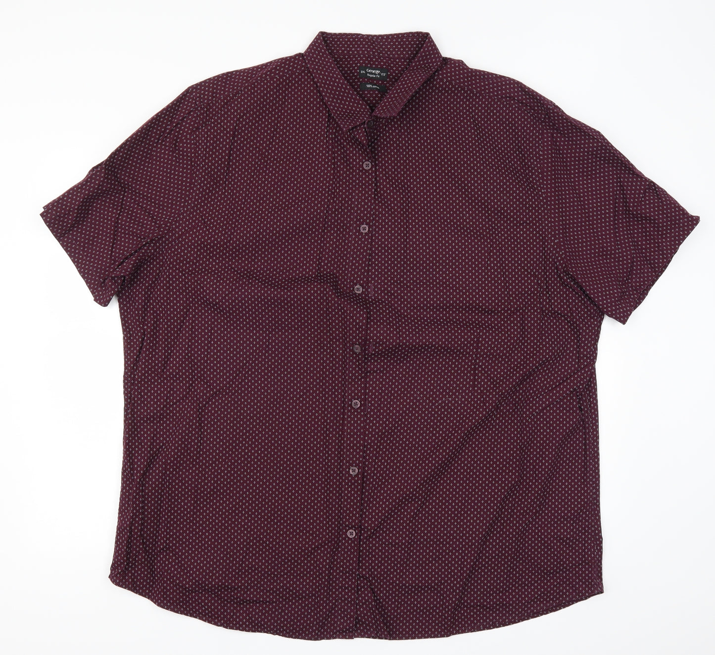 George Mens Red Geometric   Button-Up Size 3XL