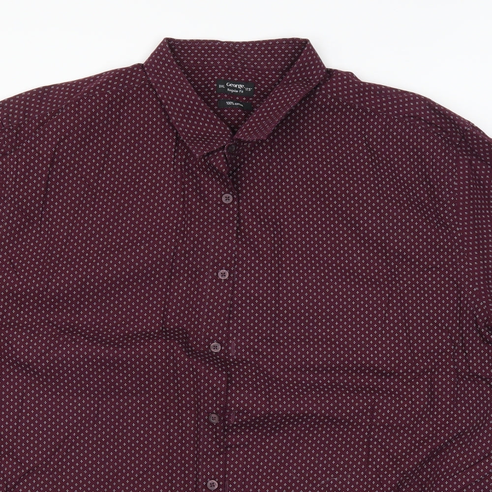 George Mens Red Geometric   Button-Up Size 3XL